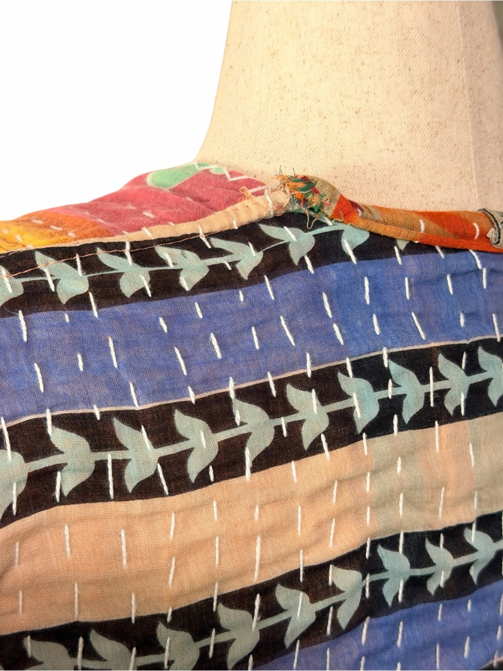 Kantha Style Reversible Duster - Small Call Out Shown In Photos - Picture 8 of 8